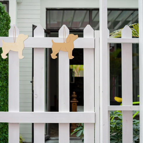 Dog Shape Wooden Blank Ornaments, Unfinished Art for Doghouse Decoration, 20 Pcs for Parties