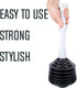 JS Jackson Supplies Professional Bellows Toilet Plunger, High Pressure Power Plunger for Heavy Duty Clogs, White & Black