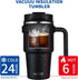 ALOUFEA 20 oz Insulated Coffee Mug Tumbler with Handle, Stainless Steel Travel Mug Tumbler with Lid and Straw,Double