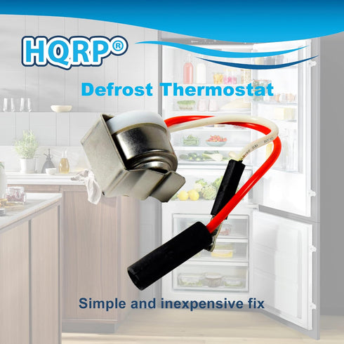 HQRP 2-Pack Defrost Thermostats Replacement for Frigidaire 5303917625 AP2592599