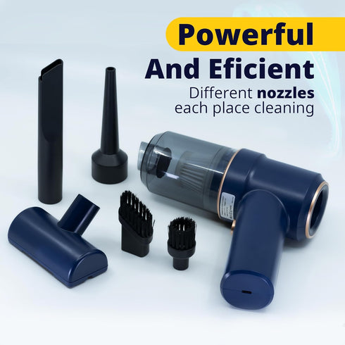 DIFABELLA 2-in-1 Wireless Car Vacuum Cleaner, High Power Cordless Mini Vacuum with LED Lighting