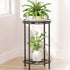 Josmimic Plant Stand 2-Tier 10.2in Width 16.4in Tall Flower Pot Rack Small Plant