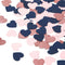 Navy-Blue Pink Rose-Gold Heart Confetti - 300pcs Glitter Paper Dots for Gender Reveal, Weddings, Birthdays, Party