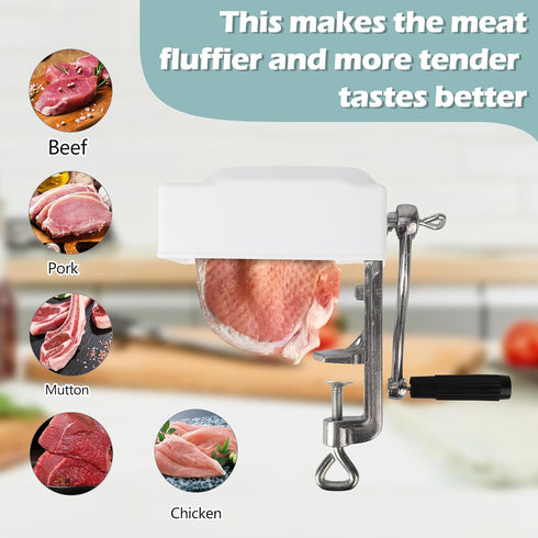 Commercial Manual Meat Tenderizer Machine, Heavy Duty Meat Cuber, Quick and Easy Beef Chicken Steak Flatten Tool
