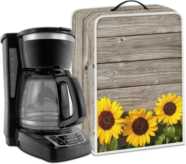 Sunflower Print Coffee Maker Cover, Blender Dust Cover, Juice Machine Protector for Kitchen Appliances with Top Handle