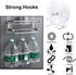 AIERSA 13 Pack Wall Hooks for Hanging, Screw Free Sticker for Mount Wall Shelf, Heavy Duty Reusable Adhesive Hooks
