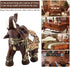 Feng Shui Wood Grain Elephant Statue 5.5" - Thai Elephant with Trunk Up - Collectible Figurine for Home Decor