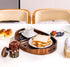 HouseJoy Display,16.5"x13" Acacia Wood Serving Tray with Handles, Decorative Ottoman Tray Platter for Breakfast in Bed