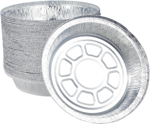 Premium 7-Inch Aluminum Round Foil Pans with Paper Lids Disposable Aluminum Tin for Roasting Baking Cooking 60pcs by Waytiffer