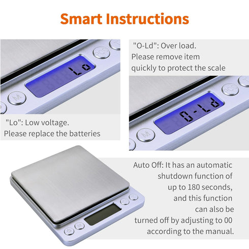 Gram Scale, Capacity 3000g, Accuracy 0.1g Mini Food Scales Digital Weight for Espresso, Baking, Jewelry