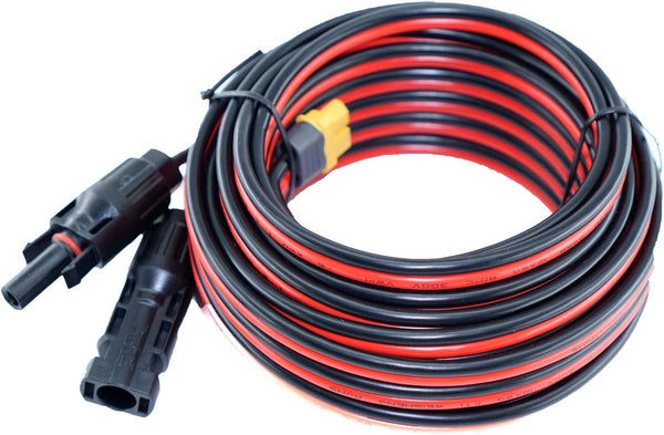 XT60 Adapter to Solar Connector Cable 12AWG 25FT, XT60 to Solar Panel Extension Cable for Ecoflow River and Delta