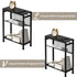 3-Tier End Table for Small Space, Narrow Side Table with Magazine Holder, Nightstand, Skinny Snack Couch Table