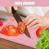 Plastic Chopping Board Set of 4 for Kitchen, Non-Slip Feet, Deep Drip Juice Groove, Dishwasher Safe (Pink/Gray)
