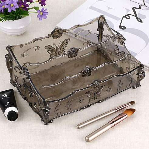 Hipiwe 3 Slots Acrylic Makeup Organizers, Cosmetic Storage Rack Holder for Dresser and Bathroom