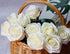 DuHouse 10pcs Fake Roses Artificial Silk Flowers Faux Rose Flower Long Stems Bouquet for Wedding Centerpiece Party Home