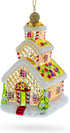 Gingerbread House with Candy Canes, Blown Glass Christmas Ornament