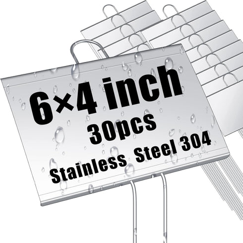 Landhoow 30 Pcs Large Garden Plant Markers Metal Plant Labels Sign 6''
