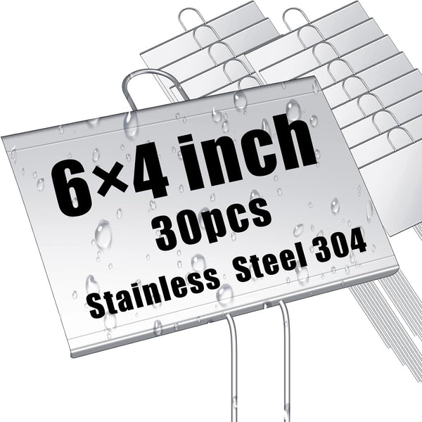 Landhoow 30 Pcs Large Garden Plant Markers Metal Plant Labels Sign 6''