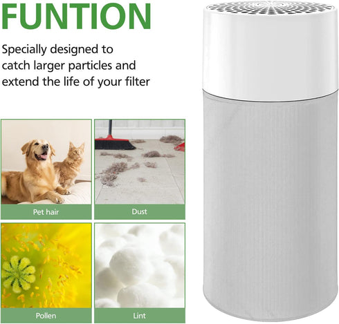 4 Pack Replacement Washable Pre-Filters for Blueair Blue Pure 411, Removes Pollen, Dust, Pet Dander