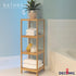 4 DECOMIL - Tier Standing Bamboo Shelf | Freestanding Bathroom Shelf | Multifunctional Storage Rack