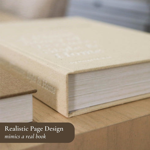 2 Decorative Books for Home Decor - Linen Fake Books for Decorating Bookshelf, Coffee Table, Shelves - Faux Book Box