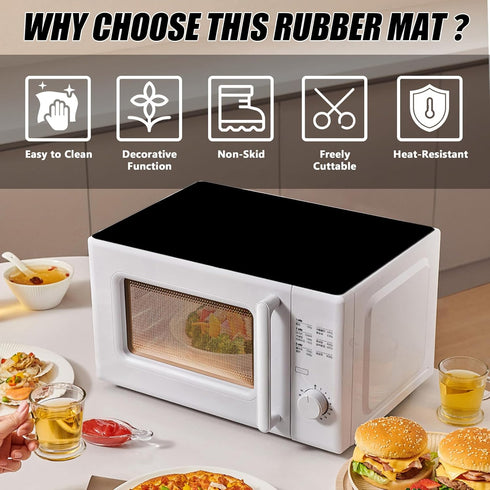 Rubber Mat for Microwave Top Cover - Nonstick Heat Resistant Multipurpose Mats, 18"x14" Non Slip