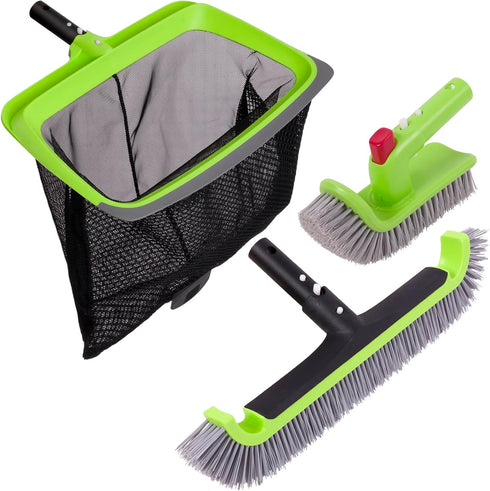 Sepetrel Deluxe Swimming Pool Cleaning Kit Including Rubber Edge Skimmer Net,17.5" Pool