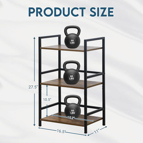 3 LOFTEY Book Shelf Small Bookshelf, Tier Industrial Short Bookshelf, Metal Open Shelf Bookcase for Living Room