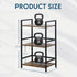3 LOFTEY Book Shelf Small Bookshelf, Tier Industrial Short Bookshelf, Metal Open Shelf Bookcase for Living Room