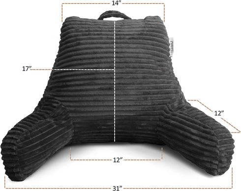 Clara Clark Reading Pillow for Bed Adult Back Pillow for Sitting in Bed, Standard Plush Bed Pillows for Sitting Up