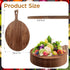 15.4 11.4 Inch 6 x Pcs Acacia Large Wood Cutting Board with Handle Round Large Wooden Cutting Boards Cutting Serving