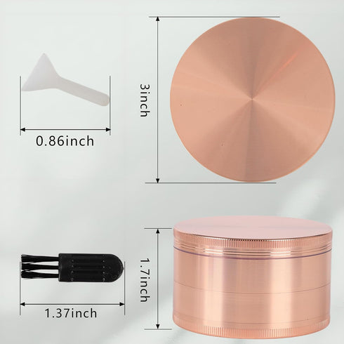 Perfekitsup 3 inch Spice Grinder (Rose Gold)