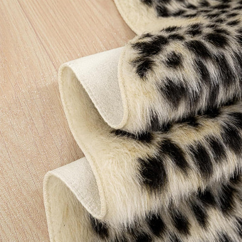 Leopard Print Rug, Cute Faux Cheetah Cowhide Skin Fur Rug, Animal Printed Area Rug for Home Office