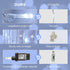 300 9.8x9.8Ft 8 JMEXSUSS LED Curtain Lights Indoor with Remote, White Christmas Lights Plug in, Modes White String