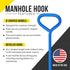 T&T Tools 36-Inch Heavy Duty Manhole Hook Tool - Single Hook for Lifting Covers, 1 Pack
