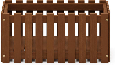 FG18453 Furinno Tioman Hardwood Patio Furniture Outdoor Slat Style Flower Planter Box, Natural