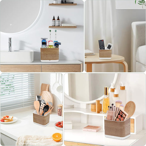 Toothbrush Holders for Bathrooms, Kids Electric Toothbrush and Toothpaste Organizer, 4 Slots Caddy for Countertop