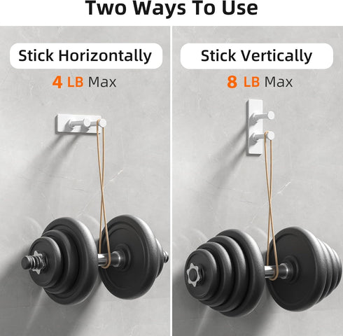 Shower Hook Inside Razor Holder: Adhesive Waterproof Wall Hook for Hanging, Shower Accessories, White 4-Pack