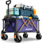 Hikevent Collapsible Wagon Cart, 360LBS Heavy Duty Foldable Beach Wagon with Wider Wheels,