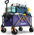 Hikevent Collapsible Wagon Cart, 360LBS Heavy Duty Foldable Beach Wagon with Wider Wheels,