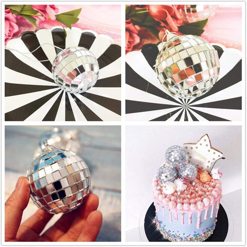JeVenis Disco Ball Cake Decoration, 70's Disco Party Supplies for Birthday Party
