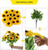 DerBlue 15.74'' Artificial Sunflowers Bouquet with 14 Heads and 40 Leaves - Fake Silk Flowers for Home Office Decor