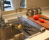 Roll up Dish Drying Rack - Over The Sink Silicone Kitchenware Folding Draining Rack SUS304 Stainless Steel