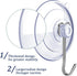 Suction Cup Hooks 15 Pack, 1.77 Inches Clear Suction Cup Hooks for Glass Window Decor, Shower Bathroom, Reusable PVC