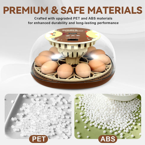 ShellBr8ker 12 Nest I - Egg Incubator for Beginners, Auto Egg Turning, Consistent Humidity with Auto-Refill Water