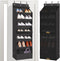 STORAGE MANIAC Over the Door Shoe Organizer with Curtain Dustproof Heavy-Duty Large