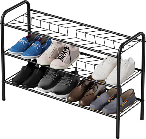 Vellzeyce Shoe Rack,Long Shoe Organizer for Closet,Wide Shoe Storage for Entryway, 3 Tier