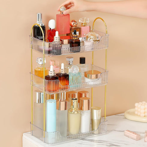 Aveniee Bathroom Counter Organizer, 3 Tier Perfume Skin Care Countertop Storage Shelf,