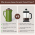 22oz DHPO Ceramic French Press Coffee Maker, Single Serve Coffee Press with Walnut Wood Lid, Lead-Free, Food Grade