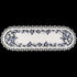 Embroidered Delft Blue Onion Flower Table Runner - Dresser Scarf, Doily (15Wx34L)